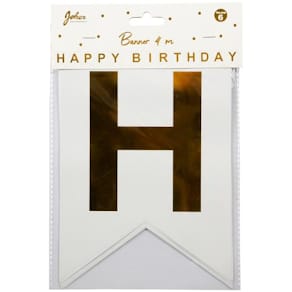 Banner JOKER Happy birthday hvit