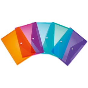 Brieftasche HERMA PP, A5, transparent, sortiert, 5 Stück