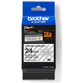 Schriftband Brother, 24 mm, 8 m, transparent/schwarz