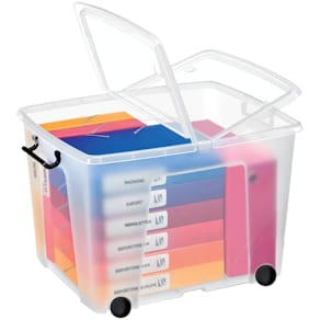 Aufbewahrungsbox Strata HW676, transparent, 75 l, mit Rollen