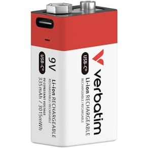 Verbatim 9V USB-C Rechargeable Battery (1-Pack)