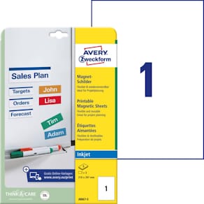 Magnetschild Avery Zweckform, Inkjet, A4