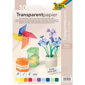 Transparentpapier Folia, A4, 10 Blatt, farbig sortiert