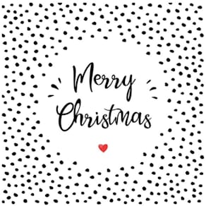 Zelltuchserviette ATELIER Merry X-Mas Heart, 33 x 33 cm