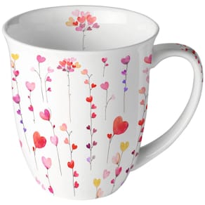 Kaffeebecher AMBIENTE Hearts Garlands, 0,4 l