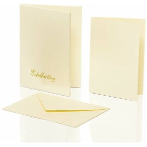 Kartenmappe Rössler Edelbütten, A6 HD/C6, 8/8, ivory