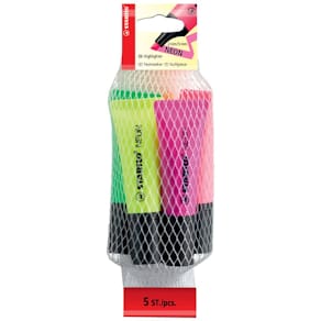 Textmarker-Set STABILO Neon, 5 Farben sortiert