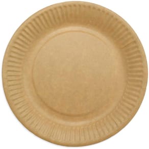 Papirtallerken rund 18 cm, brun, komposterbar, 50 stk