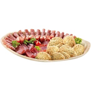 Cateringfad palmblad rektangulær 415x280x25 mm, 100 stk