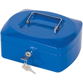 Geldkoffer Q-CONNECT, 205 x 160 x 85 mm, blauw