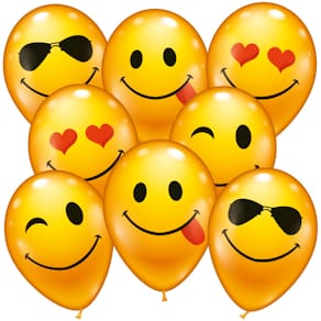 Luftballon KARALOON What’s Smile, gelb, 8 Stück