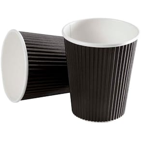 Kaffebæger, Papir + PE, sort 12 oz Black Line, karton a 600 stk