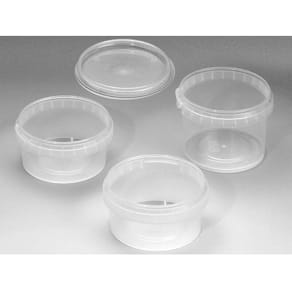 Plastbøtte m. Handy-Lock låg, Ø95x43 mm, PP, klar, 486 sæt