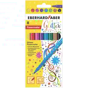 Fasermaler Eberhard Faber Glitter, 8 St., sortiert