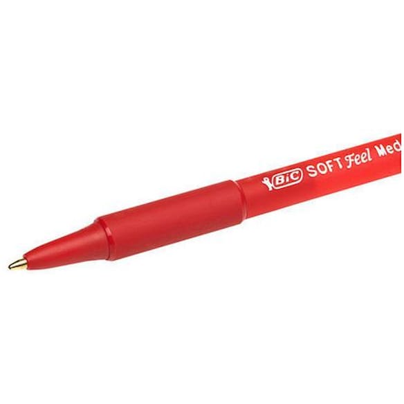 Kulepenn BIC Softfeel Clic Grip M rød 12st