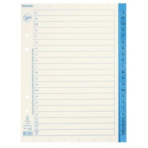 Pärmregister JOPA Papper A5 A-Ö, blå flik, 10st