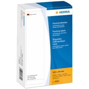 Frankieretiketten HERMA, 163x44mm, weiß, 500 Stück