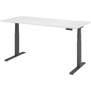 Schreibtisch HAMMERBACHER XDKB, elektrisch höhenverstellbar, weiß