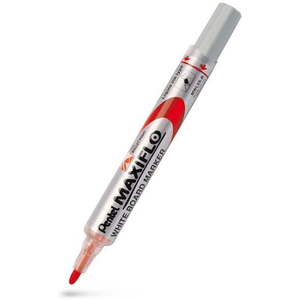 Whiteboardpenn PENTEL Maxiflo F rund rød 12st
