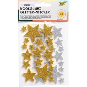 Moosgummi-Glitzer-Sticker Folia, sortiert