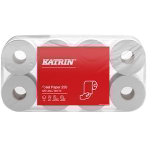 Toilettenpapier Katrin Basic Toilet 250, 2-lagig, naturweiß, 8 R.