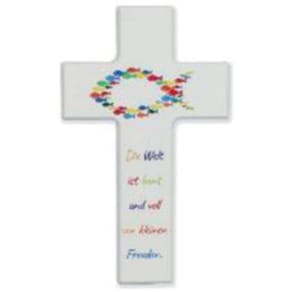 Kinderkreuz mit Spruch, bunt