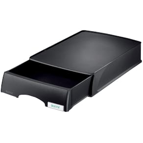 Briefkorb Leitz Plus mit Schublade, A4, schwarz
