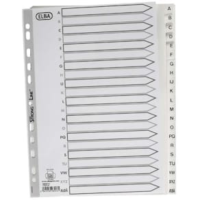 Registerfaner Oxford A4 hvid, 10 sæt