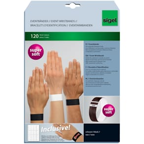 Eintrittskontrollband Sigel Super Soft, schwarz