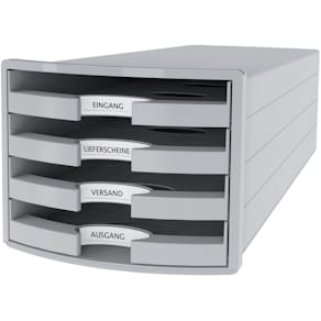 Schubladenbox HAN IMPULS, 4 Schubladen, lichtgrau