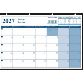 Planner Aurora Monthly, 2026, ringband, 2-talig, A4, 24 pagina's