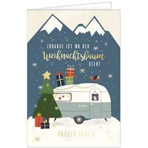 Weihnachtskarte Noname, geprägt, mit Umschlag, bunt