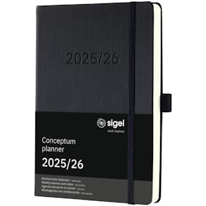 Buchkalender Sigel Conceptum A5, 2025/2026, schwarz