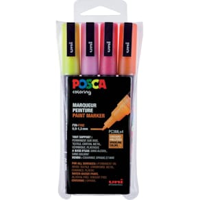 Pigmentmarker Uni-Ball Posca PC-3M, 4er-Set, Glitter sortiert