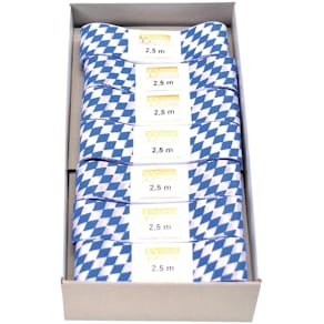 Zierband GOLDINA Raute, 25 mm x 2,5 m, weiß/blau