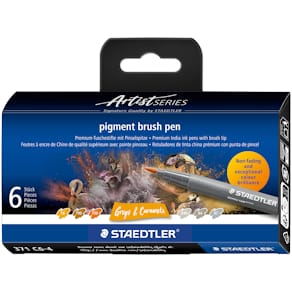 pigment brush penna Grå&Karamell 6st