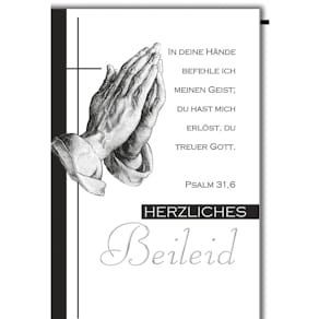 Trauerkarte, geprägt