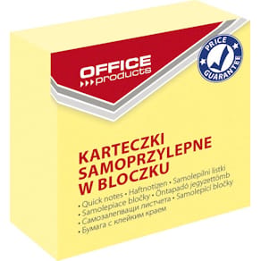 Memoblok Office Products, 50 x 50 mm, 400 vel, geel