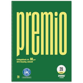 Collegeblock Staufen Premio, A4, 80 Blatt, Lin 28, kariert