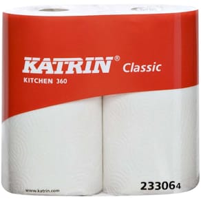 Køkkenrulle Katrin 1-lags, hvid, 212 mm x 100 m, 25 g/m², 12 rl.