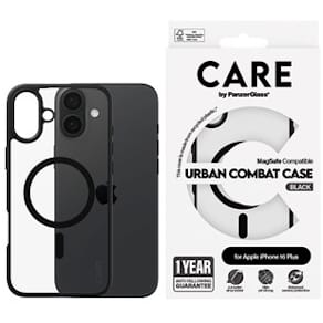 CARE iPhone 16 Plus Case Urban Combat Black, MagSafe