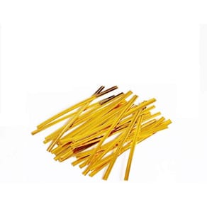 Twist-ties plast 125 mm, gul, metaltråd, 1000 stk