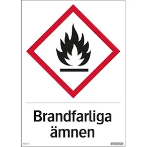 Skylt Brandfarliga ämnen 210x297mm