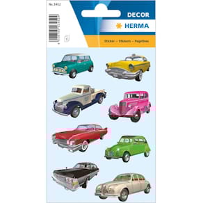 Schmucketikett HERMA Autos II, 8 Stück, bunt