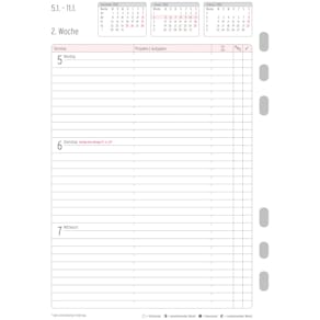Wochenplan CHRONOPLAN A5, 2026, weiß, 63 Blätter, universalloch