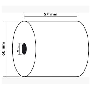 Kvittorulle 57x60x12mm 33m