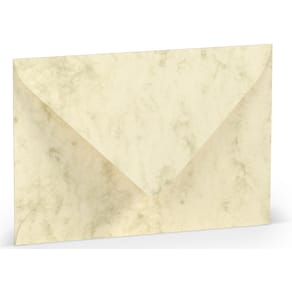 Briefumschlag Rössler Paperado, C6, SF, chamois marmoriert