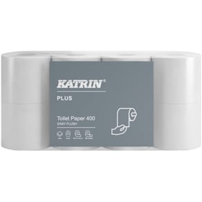 Toiletpapir Katrin Easy Flush, 2-lags hvid 100mm x 50m, 40 rl