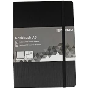 Notizbuch DONAU, A5, kariert, schwarz