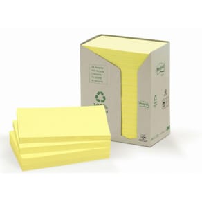 Notes POST-IT 100% recy 127x76 gul 16/fp